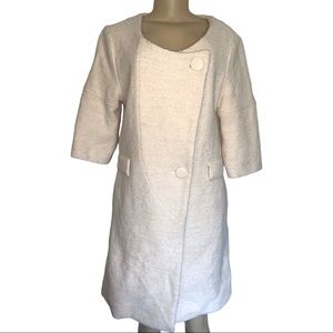 Mia Melon Wool Winter Lined Neutral Cream Pea Coat Jacket